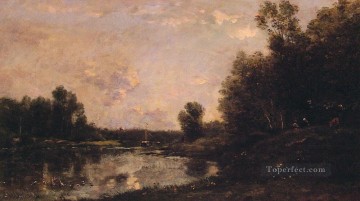  Junio Lienzo - Un día de junio Barbizon Impresionismo paisaje Charles Francois Daubigny